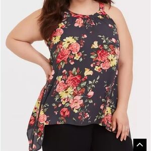Torrid Georgette High Neck Tank Size 3/ 3x Floral